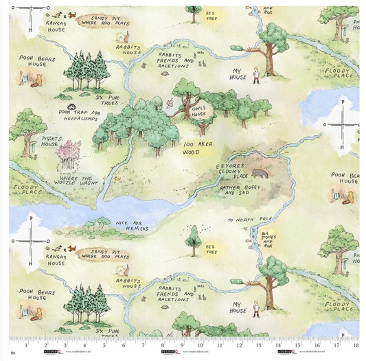 Classic Winnie Lt Green Map Winnie The Pooh