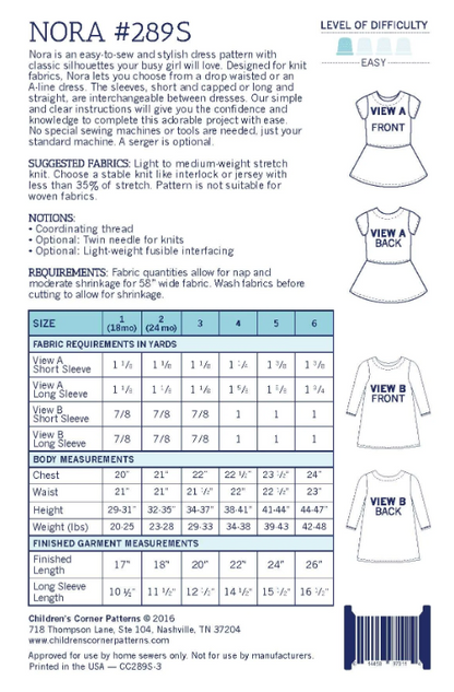 Nora "Children's Corner Pattern"