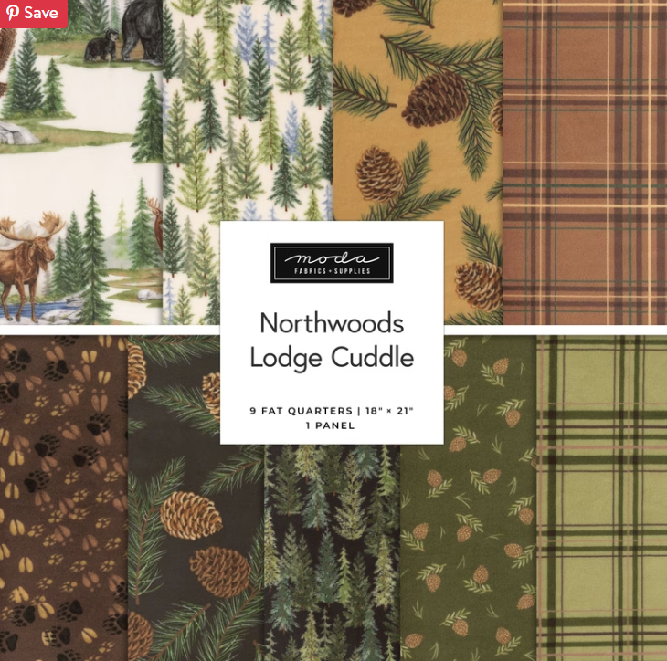 Northwoods Lodge Quilt  Moda Cuddle 9 FQ, 1 Panel