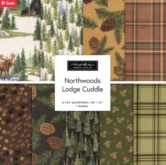 Northwoods Lodge Quilt  Moda Cuddle 9 FQ, 1 Panel
