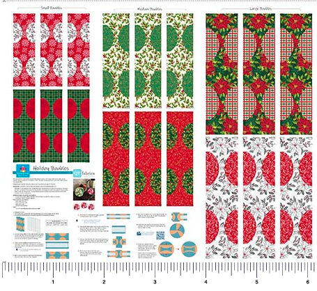 PRETTY POINSETTIAS - HOLIDAY BAUBLES PANEL