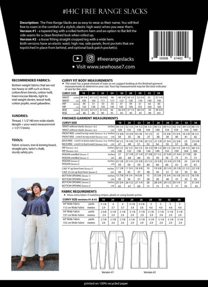Free Range Slacks Pattern Curvy