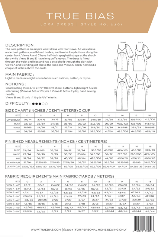 Lora Dress Sizes 0-18