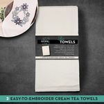 Tea Towel Cream 20inx28in 2/pk
