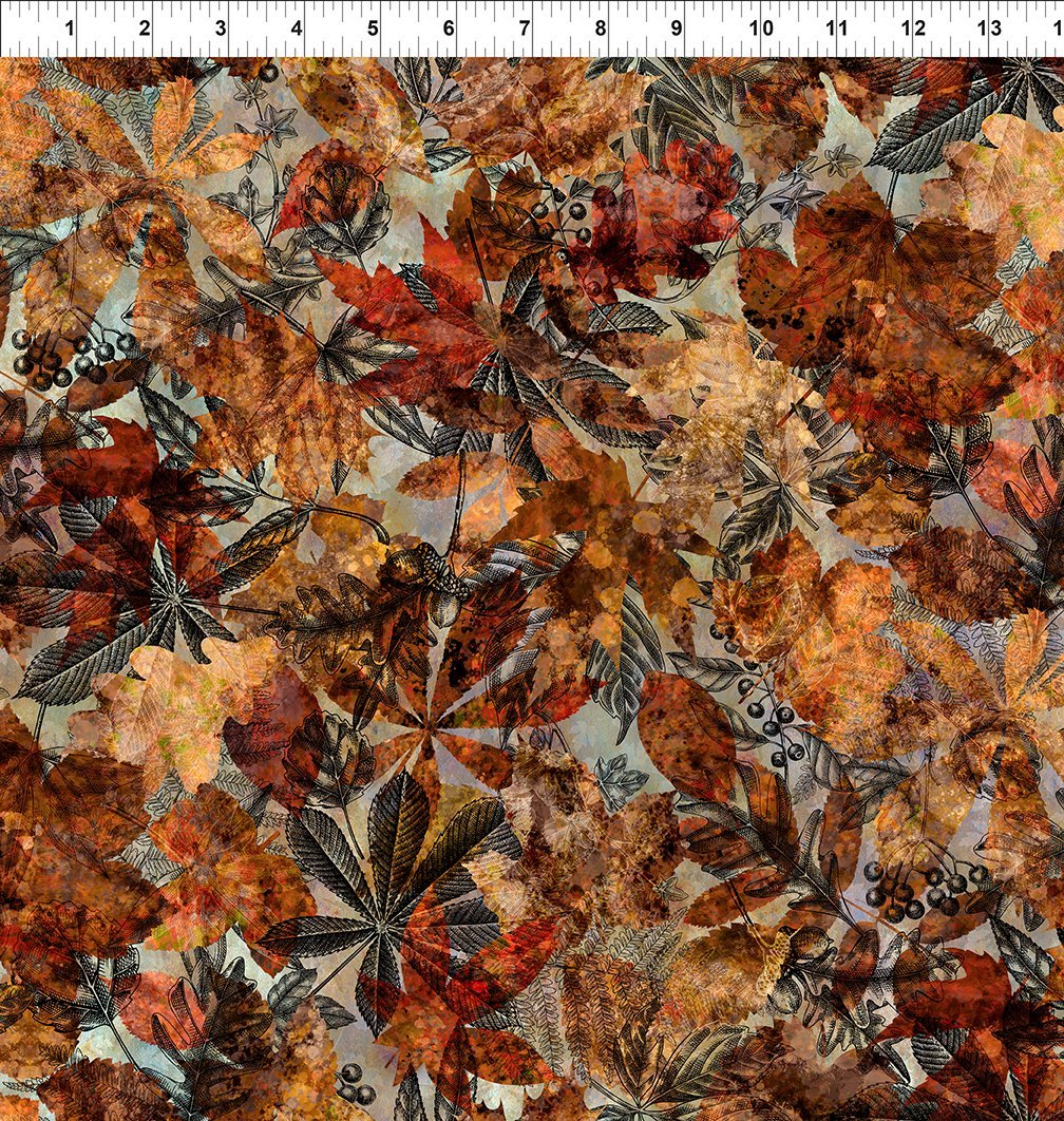 Autumn Elegance Leaves & Toile