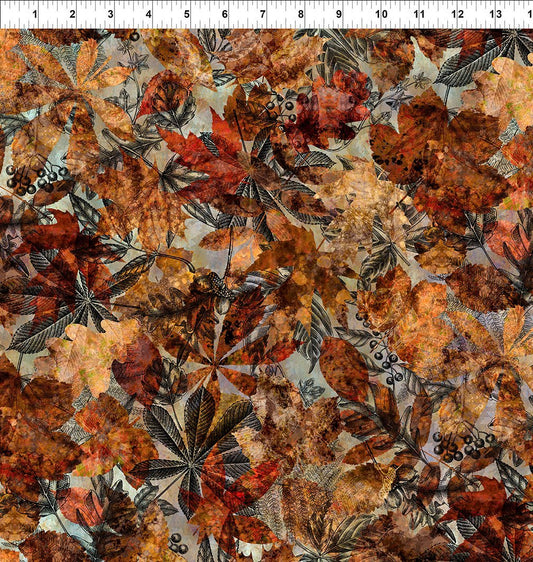 Autumn Elegance Leaves & Toile