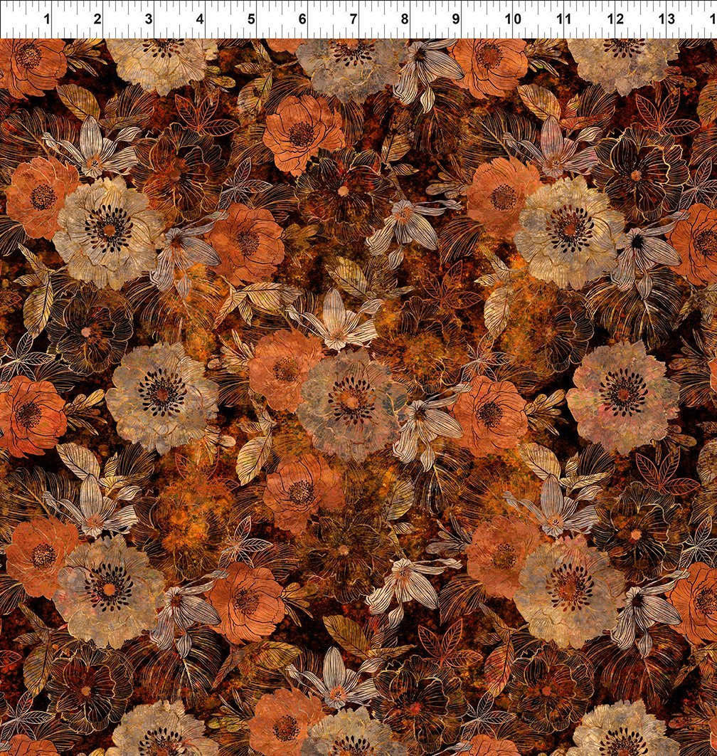 Autumn Elegance Shadow Flowers Multi