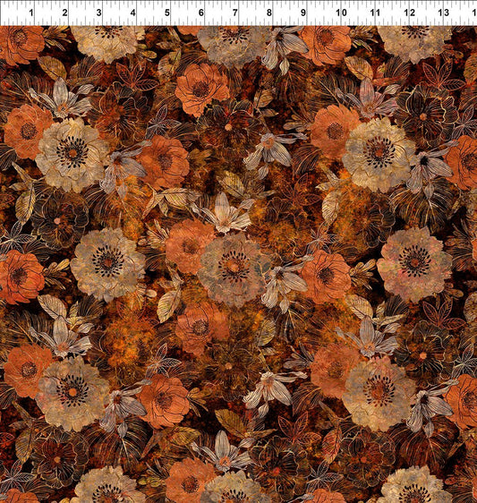 Autumn Elegance Shadow Flowers Multi